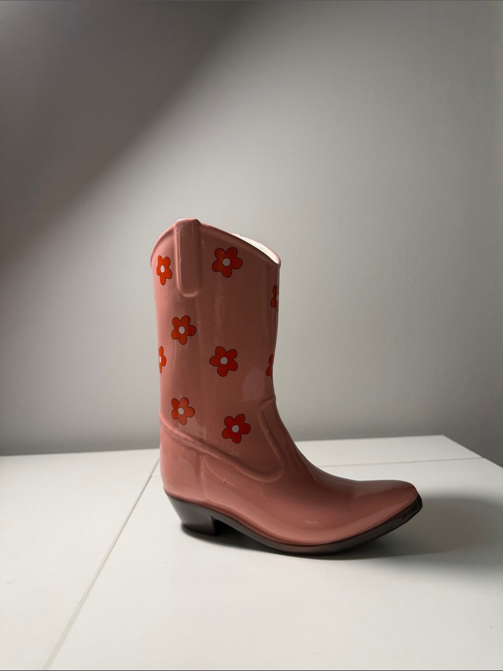 Cowgirl boot vase